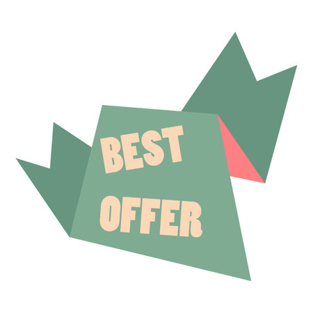 Two green arrows pointing in opposite directions, with the words Best Offer written in between them.のイラスト素材