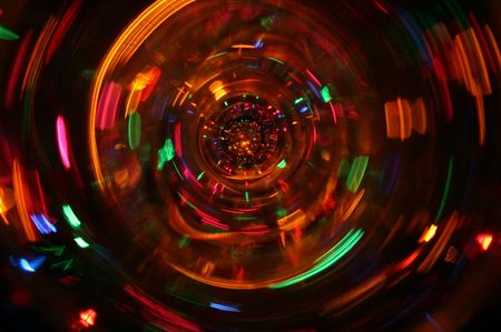 festive mini lights as seen looking into a champagne flute