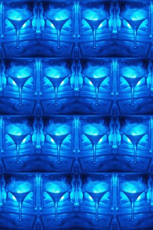 cool blue pattern: martini glass, glass blocks with jack frost wintry ice crystal patterns