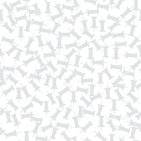 Vector Gray Tacks Scattered on White Background Seamless Repeat Pattern. Background for textiles, cards, manufacturing, wallpapers, print, gift wrap and scrapbooking.のイラスト素材