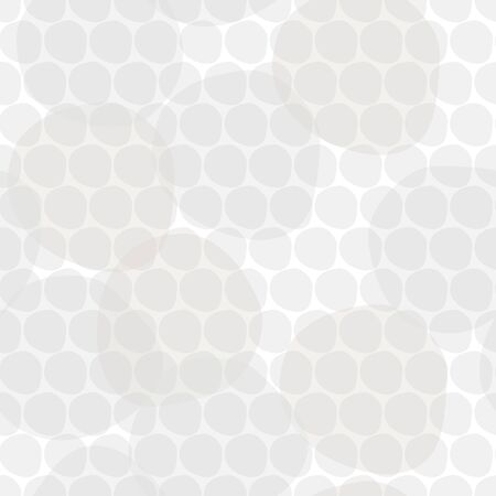 Vector Abstract Circles and Polka Dots in Gold and Gray on White Background Seamless Repeat Pattern. Background for textiles, cards, manufacturing, wallpapers, print, gift wrap and scrapbooking.のイラスト素材