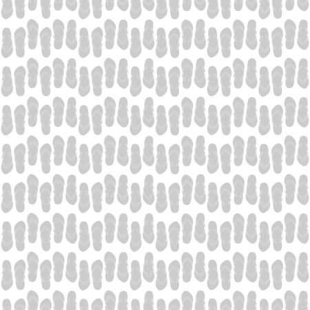 Vector Flip Flop Shoes Grid in Gray on White Background Seamless Repeat Pattern.のイラスト素材
