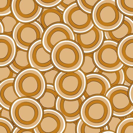 Vector Vegetables Overlapping Carrots Slices Seamless Repeat Pattern. Background for textiles, cards, manufacturing, wallpapers, print, gift wrap and scrapbooking.のイラスト素材