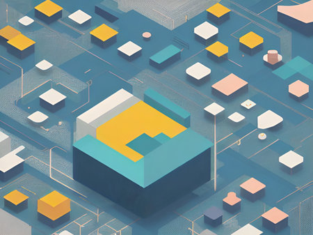 3d isometric digital technology concept. Abstract vector illustration background.の素材