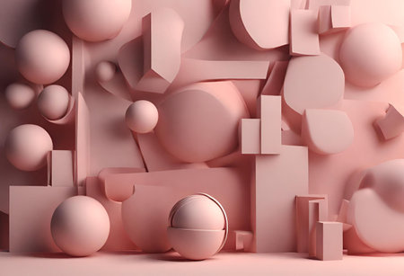 3d render of abstract geometric forms. Minimal background design.の素材