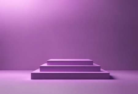Minimalist scene with purple podium. Abstract background. 3d renderの素材