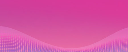 Pink abstract background with halftone dots and waves. Vector illustration