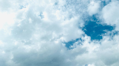 blue sky with cloud closeup. Nature background and texture for design