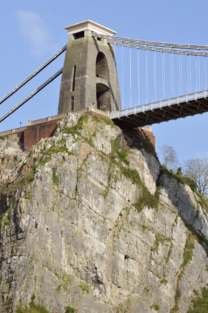 Cliffs and North Tower of Brunell's Clifton Suspension Bridge, Avon Gorge, Bristol