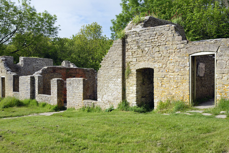 Post Office Row, Tyneham, DorsetAbandoned in 1943の写真素材