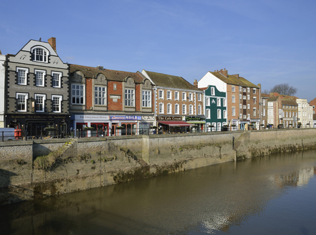 River Parrett and West Quay, Bridgwater, Somersetのeditorial素材