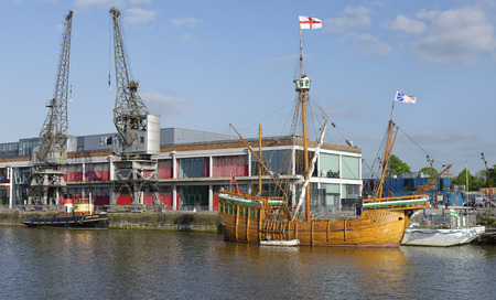 Replica of  John Cabot's ship Matthew, M Shed, Bristol Docksのeditorial素材