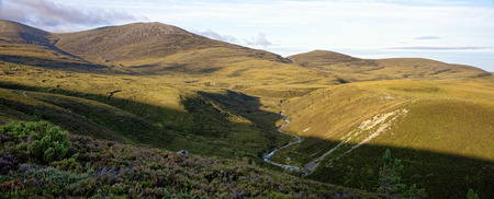 Creag an Leth-choin (Lurcher's Crag) and Creag a Chalamain with Chalamain Gap Allt Mor in foregroundの写真素材