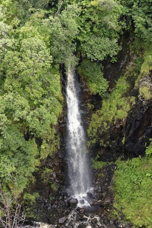 Lealt Falls near Staffin on Trotternish coast, Isle of Skye, Scotlandの写真素材