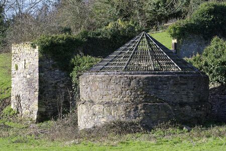 Railway Tunnel Airshaft on main Bristol Birmingham line at Wickwar, Gloucestershire, UKの写真素材