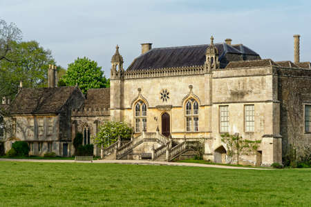 West front of Lacock Abbey, Wiltshire, UK 
13th century grade I listed Augustinian Nunnery later country houseのeditorial素材