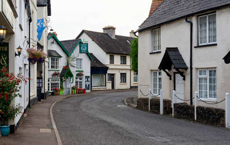 Shops and Cottages, High Street, Porlock, Somerset, UKのeditorial素材