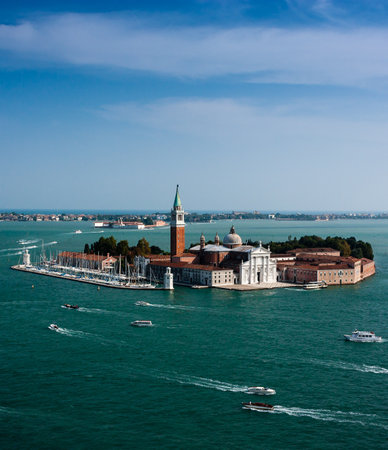 The island of San Giorgio Maggiore in the Italian city of Veniceのeditorial素材