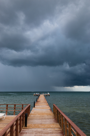 Thunderstorm on the oceanの写真素材