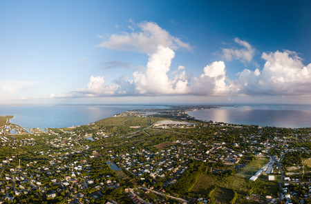 Aerial view of Grand Cayman island in the Caribbeanの写真素材