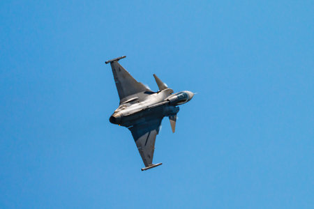 RNAS YEOVILTON, ENGLAND - July 07, 2018: A Saab Jas-39C Gripen of the Czech Air Force 211th Tactical...