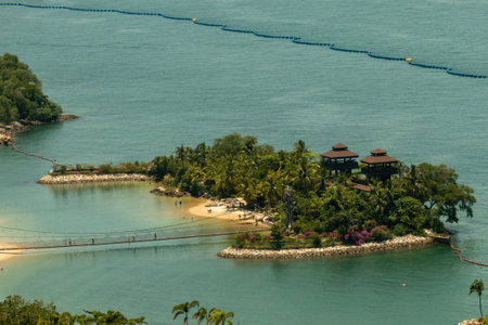 Palawan beach on the island of Sentosa in Singaporeのeditorial素材
