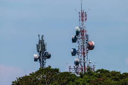 Large telecommunication masts in the jungle in the Philippines