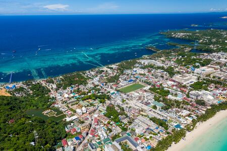 BORACAY, PHILIPPINES - 18 JUNE 2019: Aerial view of the island of Boracay in the Philippines.の写真素材
