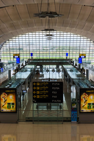 BANGKOK, THAILAND - JUNE 07 2020: Deserted departure gates and terminals at Bangkok's Suvarnabhumi International Airport.  The Coronavirus worldwide pandemic has almost eliminated air travel in large parts of the world.のeditorial素材