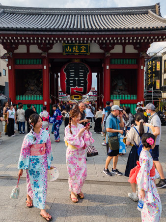 TOKYO, JAPAN - JULY 18 2023: Traffic on the streets of Tokyo near Seno-ji with the Tokyo Skytree in the backgroundのeditorial素材