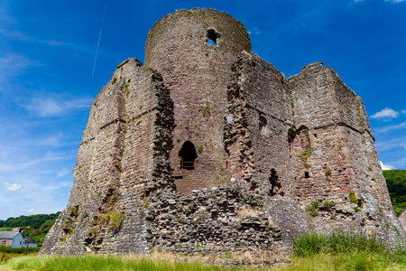 Ancient (11th century) ruins of Tretower Castle in Mid Walesの写真素材