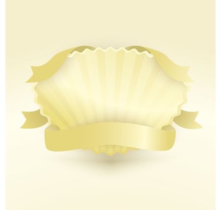 coat of arms with volumetric shadows and ribbonsのイラスト素材