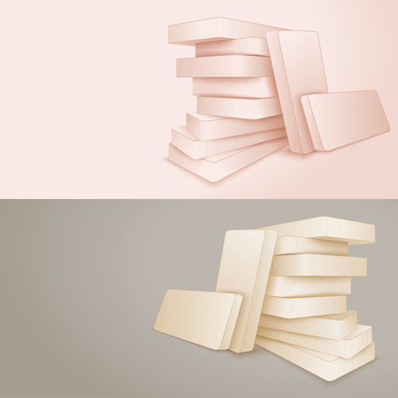 White mattress isolated on white background. Vectorのイラスト素材