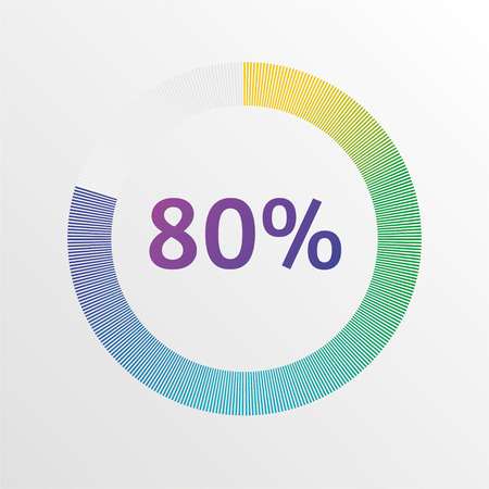 Set pie chart, graphs in 2,3,4,5,6 segments. Segmented circles. Colorful icons.のイラスト素材