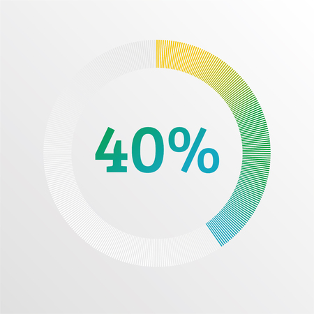 Set pie chart, graphs in 2,3,4,5,6 segments. Segmented circles. Colorful icons.の写真素材