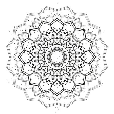 black and white mandala vector ornamentのイラスト素材