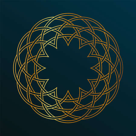 Pattern gold mandala vector circle  hand drawn whimsical ornamentのイラスト素材