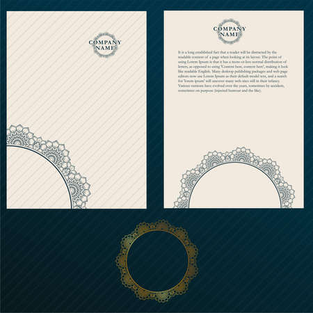 Business card. Vintage decorative elements. Hand drawn background. Islam, Arabic, Indian, ottoman motifs.のイラスト素材