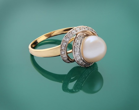 Beautiful jewelry made of gold and precious stonesの写真素材