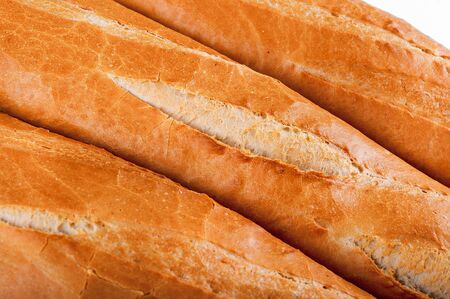 Various of french baguette. Isolated on white background