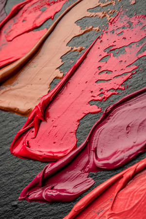 Texture of lip gloss. Trendy colors of the seasonの写真素材