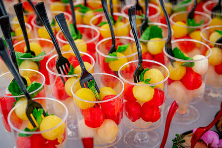 Served table before the holiday in the restaurant. Beautiful interior for a holidayの写真素材