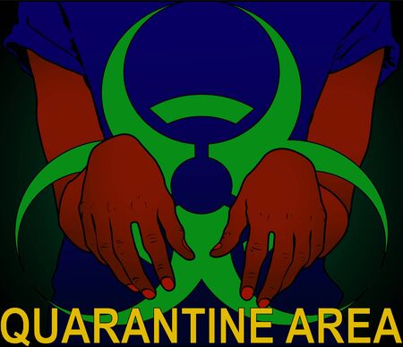 Quarantine zone be careful with your lifeのイラスト素材