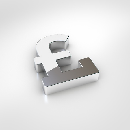 Pound sign icon. 3d render of chrome pound sign symbol isolated on white background.の写真素材
