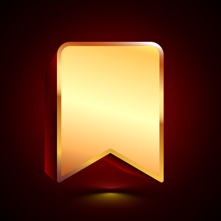 3D stylized Favourites icon. Glossy golden vector icon. Isolated volumetric symbol illustration on dark background with shadow.のイラスト素材