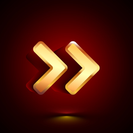 3D stylized Much More Than icon. Glossy golden vector icon. Isolated volumetric symbol illustration on dark background with shadow.のイラスト素材