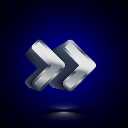 3D stylized Much More Than icon. Glossy silver vector icon. Isolated volumetric symbol illustration on dark background with shadow.のイラスト素材