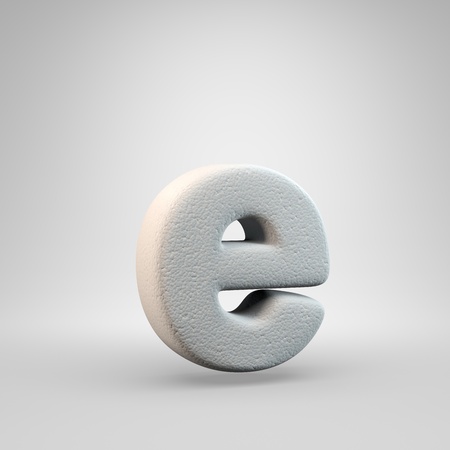 Volumetric construction foam lowercase letter E isolated on white background. 3D rendered alphabet. Modern font for banner, poster, cover, logo design template element.の写真素材