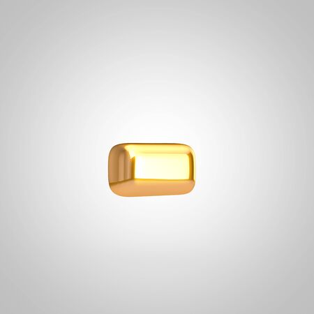 Golden metallic balloon minus symbol isolated on white background. 3D rendered illustration.の写真素材