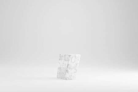 Marble 3d coma symbol. White marble sign isolated on white background. 3d rendered font character.の写真素材